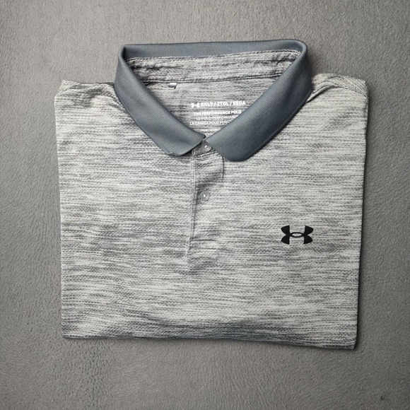 Under Armour Polo Shirt Mens 2XLT Tall Gray Heather The Performance Polo Golf - Picture 1 of 8